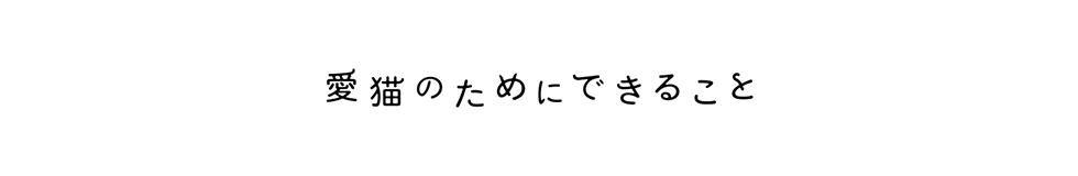 愛猫のためにできること